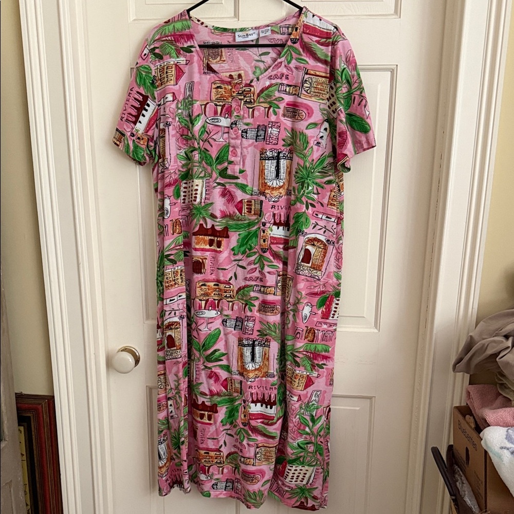 Tropical Pink Midi Dress